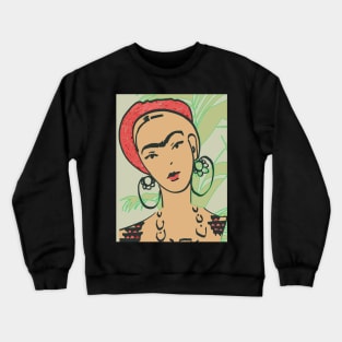 FRIDA KAHLO Mexican Feminist portrait painting Crewneck Sweatshirt